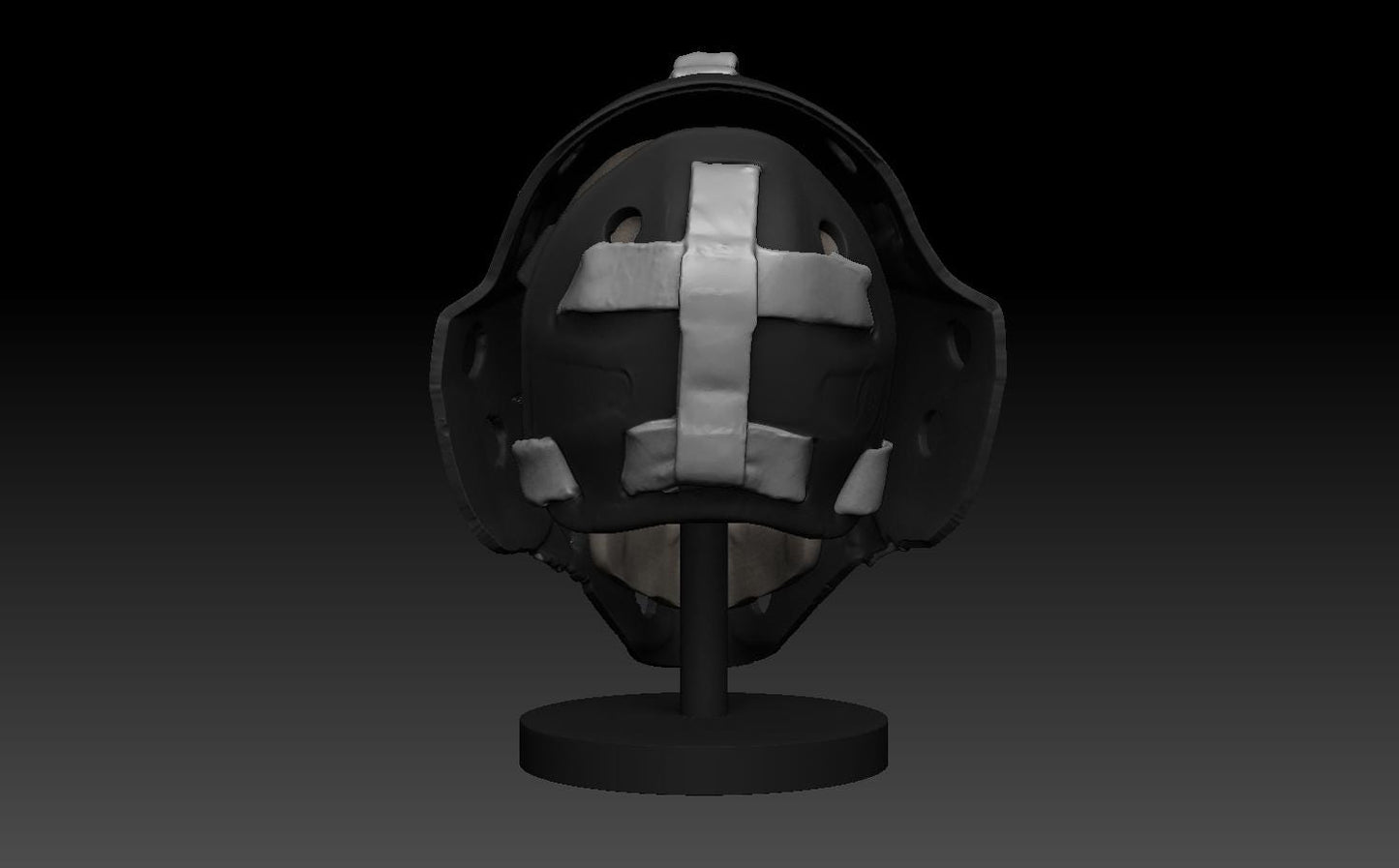 Skull head broken hockey goalie mask 3D printed