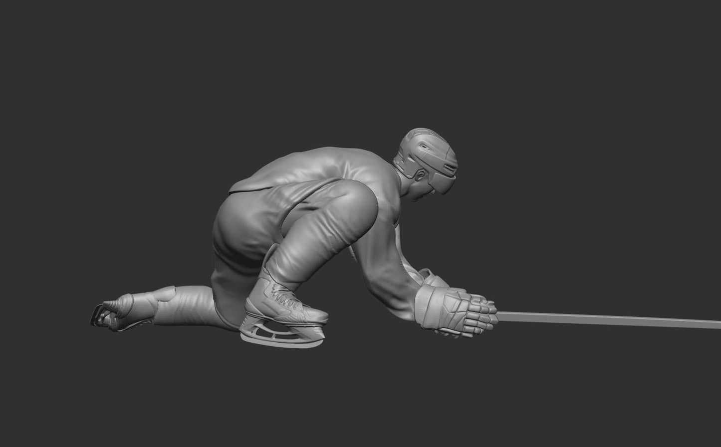 Hockey player blocking pose Resin Custom figures 3D printed
