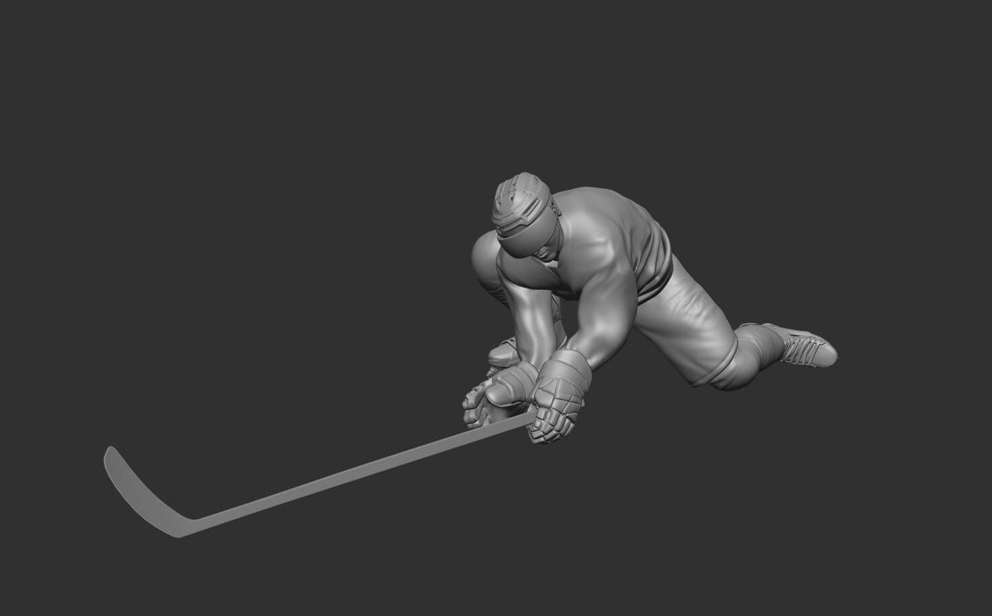 Hockey player blocking pose Resin Custom figures 3D printed