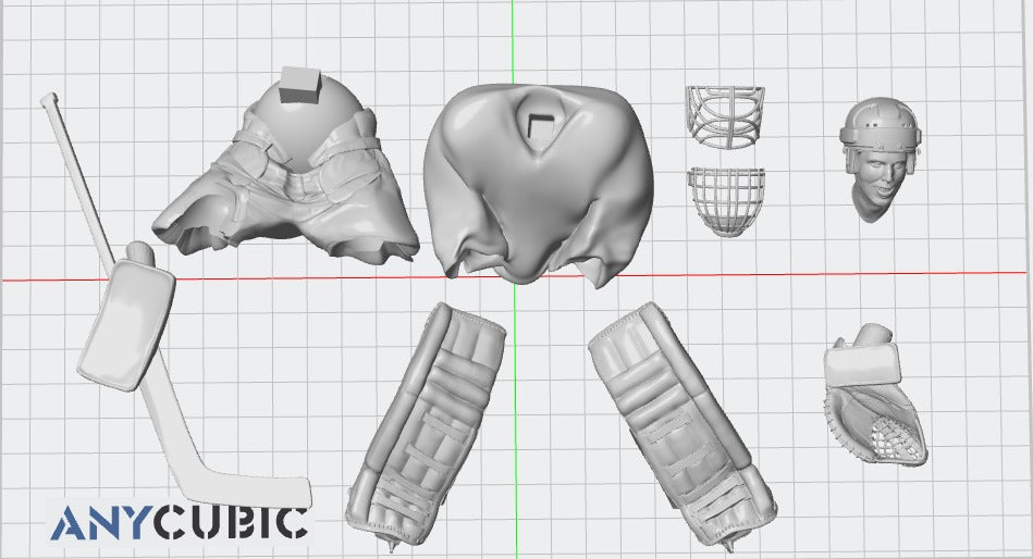 Équipement de gardien de but de hockey vintage imprimé en 3D