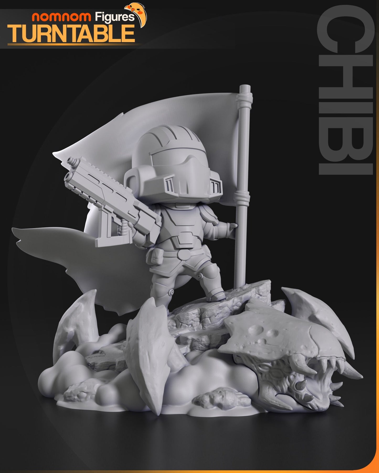 Helldivers Chibi NomNom Figure resin printed