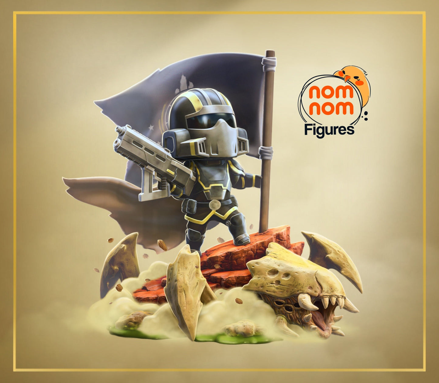 Helldivers Chibi NomNom Figure resin printed