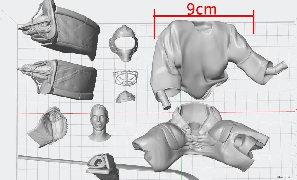 Hockey Goalie Ccm Premier pro gear Resin 3D printed